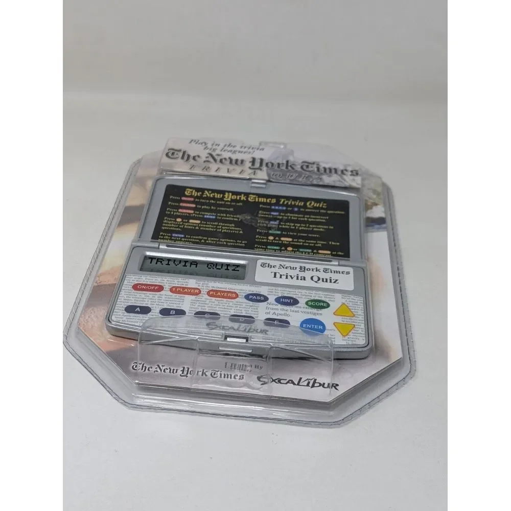 New York Times Trivia Quiz Excalibur Electronic Digital Handheld Game 2003‎